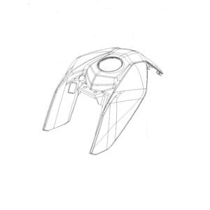 TAPA DEL DEPÓSITO DE COMBUSTIBLE KTM BLANCO-NARANJA