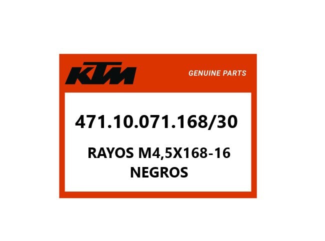 RAYOS M4,5X168-16 NEGROS - 471.10.071.168/30