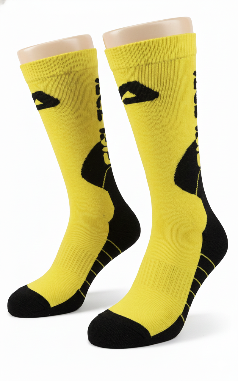 CALCETINES MX NEGRO/AMARILLO S/M