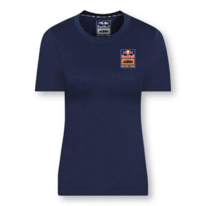 Camiseta RB KTM mujer: Estampado espalda marino, 50% algodón y 50% poliéster. Elegante, cómoda y versátil, ¡destaca tu estilo con ella! 🌟